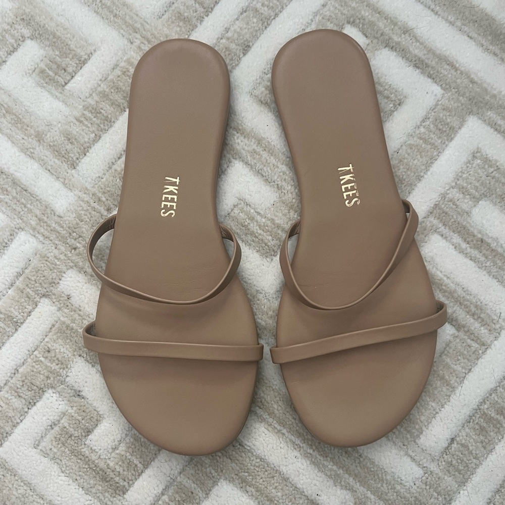 TKEES Nude Tan Minimal Slide Sandals